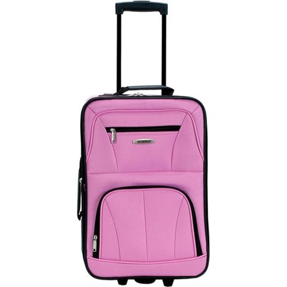 Upright Luggage Set, Expandable, Travel Bag Travel Set Pink, 2-Piece (14/19) - Picture 5 of 6